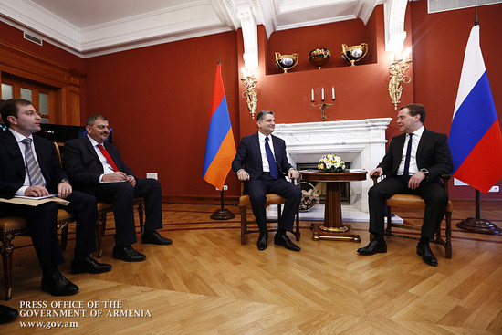 Տիգրան Սարգսյանը և Դմիտրի Մեդվեդևը քննարկել են հայ-ռուսական տնտեսական կապերի զարգացմանն ուղղված հարց