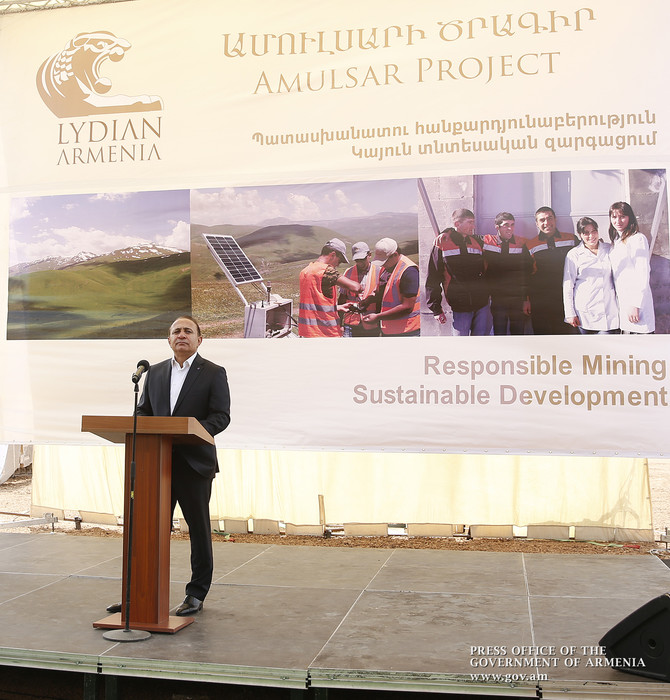 Վարչապետը ներկա է գտնվել Ամուլսարի ոսկու հանքավայրի շինարարության մեկնարկի արարողությանը