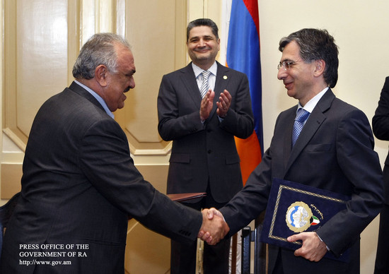 Ստորագրվել է համաձայնագիր «ՀՀ կառավարության և Քուվեյթի Պետության կառավարության միջև ներդրումների խրա