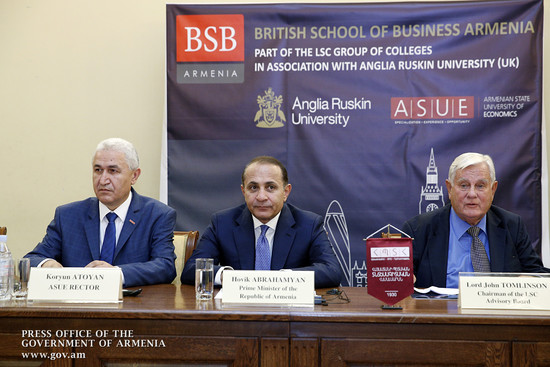 ՀՀ վարչապետը մասնակցել է Բրիտանական բիզնես դպրոցի բացմանը