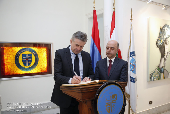 Վարչապետ Կարեն Կարապետյանը Լիբանանում այցելել է Հայկազյան համալսարան և Զմմառի վանք