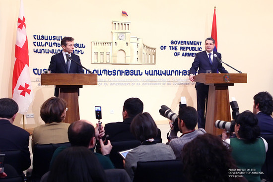Հայաստանի վարչապետ Տիգրան Սարգսյանի և Վրաստանի վարչապետ Բիձինա Իվանիշվիլիի մամուլի համատեղ ասուլիսի