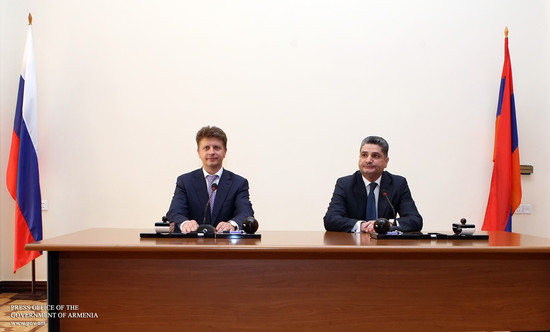 Հայաստանի Հանրապետության վարչապետ Տիգրան Սարգսյանի և Ռուսաստանի Դաշնության տրանսպորտի նախարար Մաքսիմ