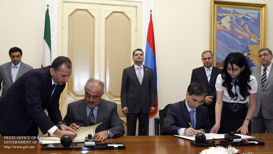 Ստորագրվել է համաձայնագիր «ՀՀ կառավարության և Քուվեյթի Պետության կառավարության միջև ներդրումների խրա