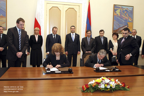 Ստորագրվել է «Հայաստանի և Լեհաստանի կառավարությունների միջև տնտեսական համագործակցության մասին»  համա