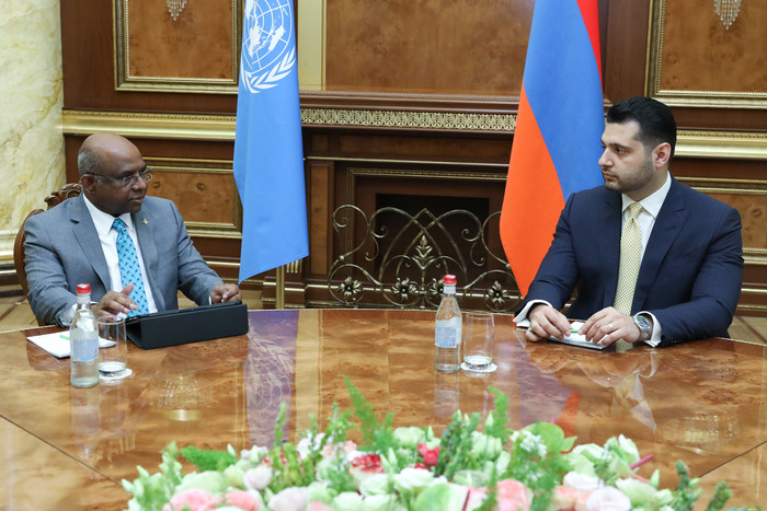 Փոխվարչապետ Մաթևոսյանն այսօր ընդունել է ՄԱԿ-ի Գլխավոր ասամբլեայի նախագահ Աբդուլլա Շահիդին