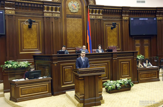 ՀՀ վարչապետ Տիգրան Սարգսյանի ելույթը ՀՀ Ազգային ժողովում ՀՀ կառավարության ծրագիրը ներկայացնելիս